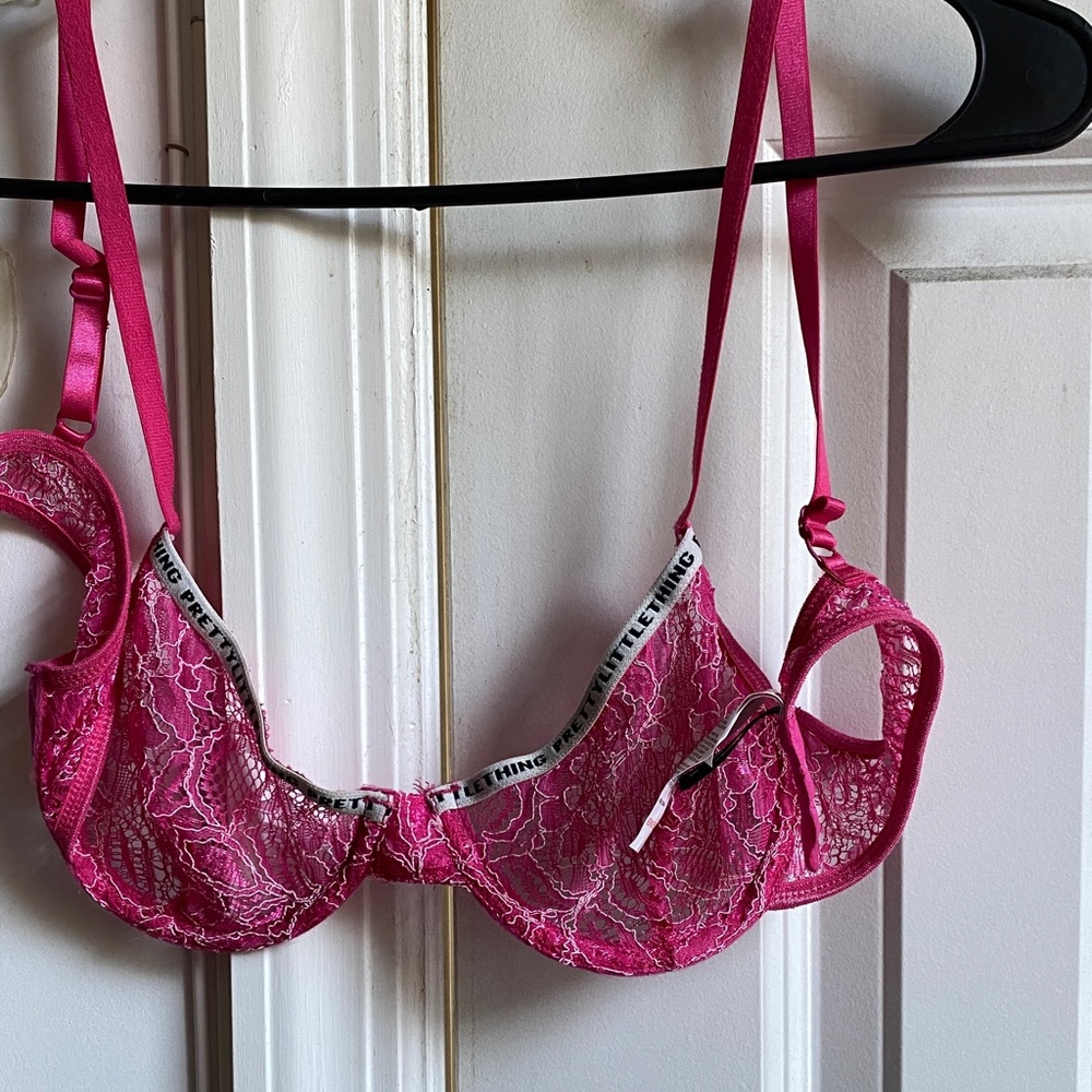 Pink Prettylittlething Lace Bra